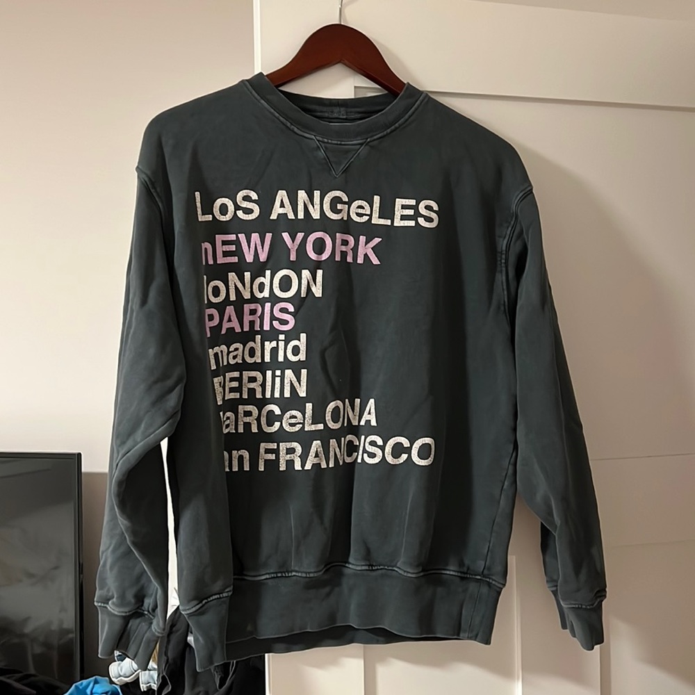 Anine bing black grey sweatshirt size large